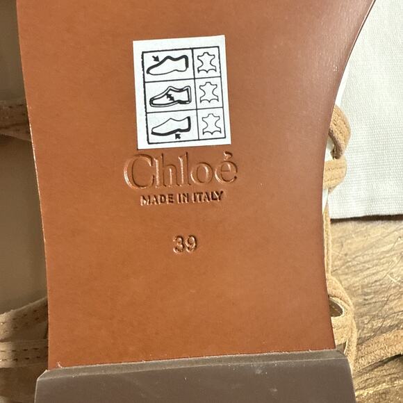 Chloe Women's Uma Flat Sandals Brick Brown, EU39 US8.5 MSRP 875 - Picture 7 of 10